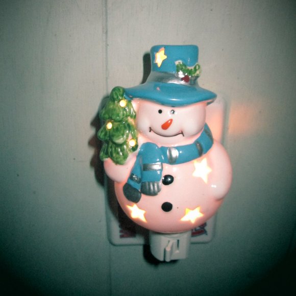 Adeline Porcelain Snowman Night Light - Picture 3 of 6